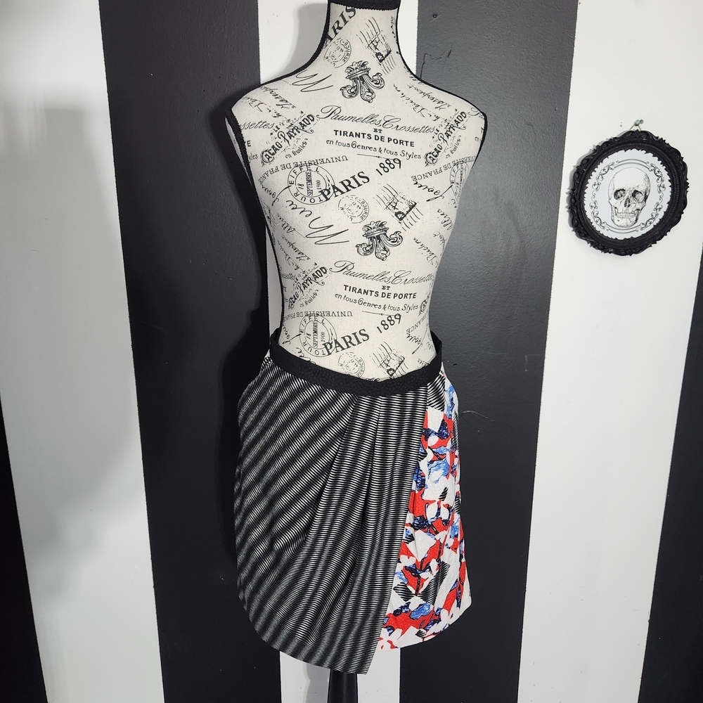 Peter Pilotto Black and Red Asymmetrical Skirt